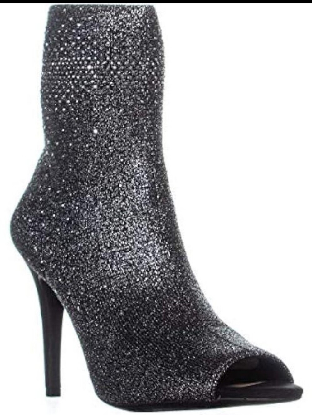 INC International Concepts Womens Rielee2 Fabric Peep Toe, Pewter Knit, #138